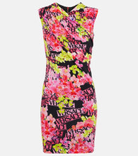 Versace Floral-print jersey minidress