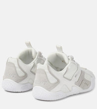 Versace Galaxia suede-trimmed leather sneakers