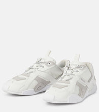 Versace Galaxia suede-trimmed leather sneakers