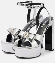 Versace Gianni Ribbon 140 metallic leather sandals
