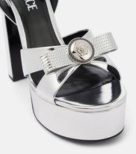 Versace Gianni Ribbon 140 metallic leather sandals