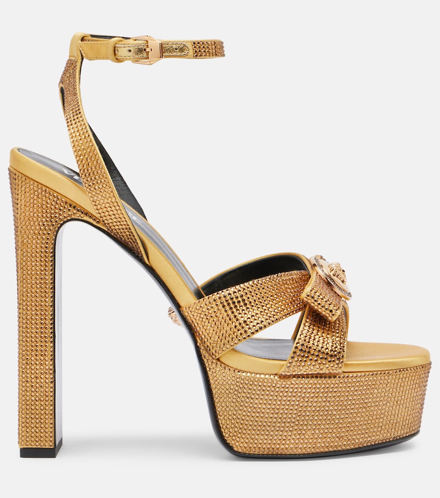 Versace Gianni Ribbon 140 satin platform sandals