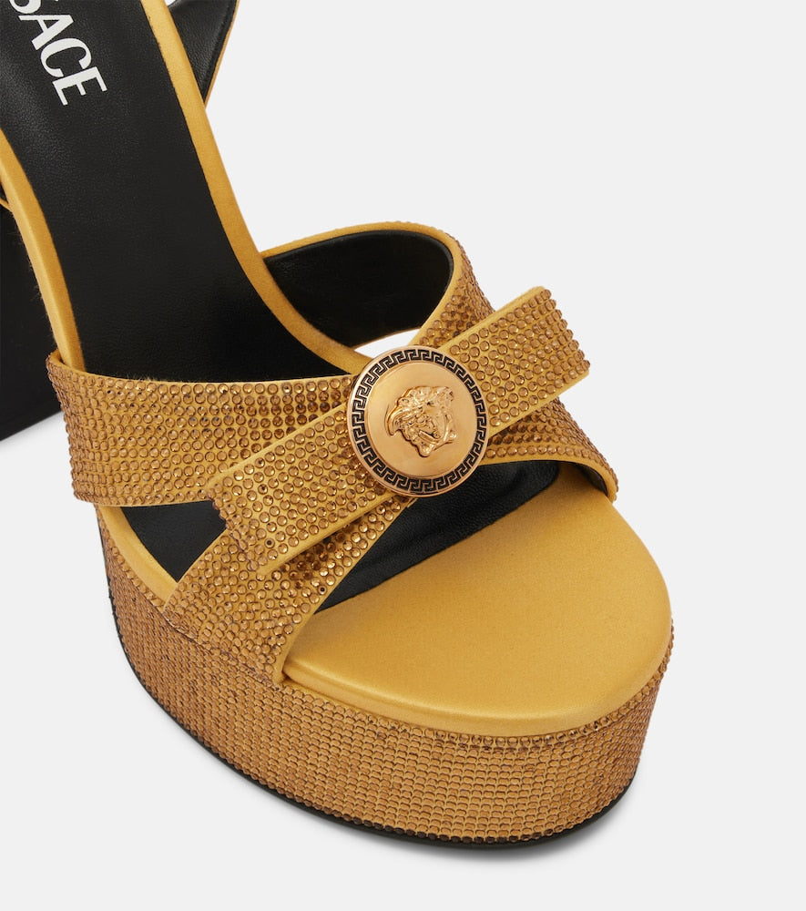 Versace Gianni Ribbon 140 satin platform sandals