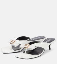 Versace Gianni Ribbon 45 patent leather mules
