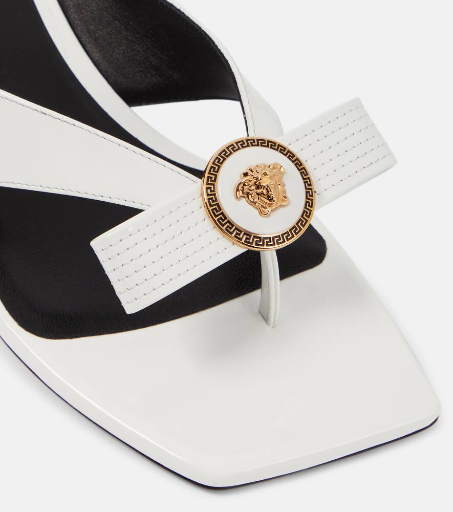 Versace Gianni Ribbon 45 patent leather mules