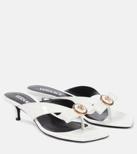 Versace Gianni Ribbon 45 patent leather mules