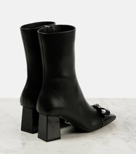 Versace Gianni Ribbon 70 leather ankle boots