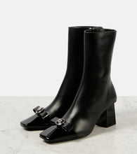 Versace Gianni Ribbon 70 leather ankle boots