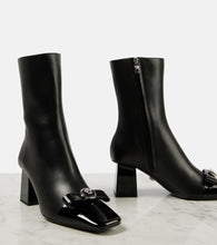 Versace Gianni Ribbon 70 leather ankle boots