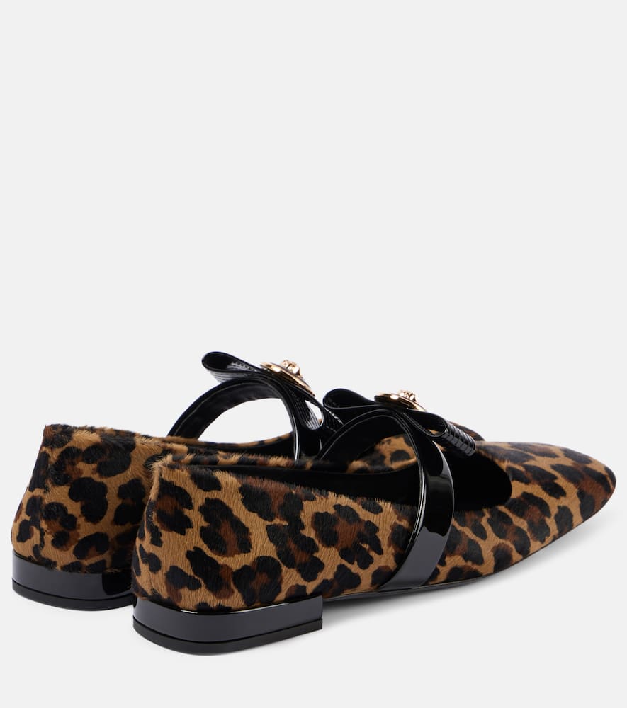 Versace Gianni Ribbon calf hair Mary Jane flats
