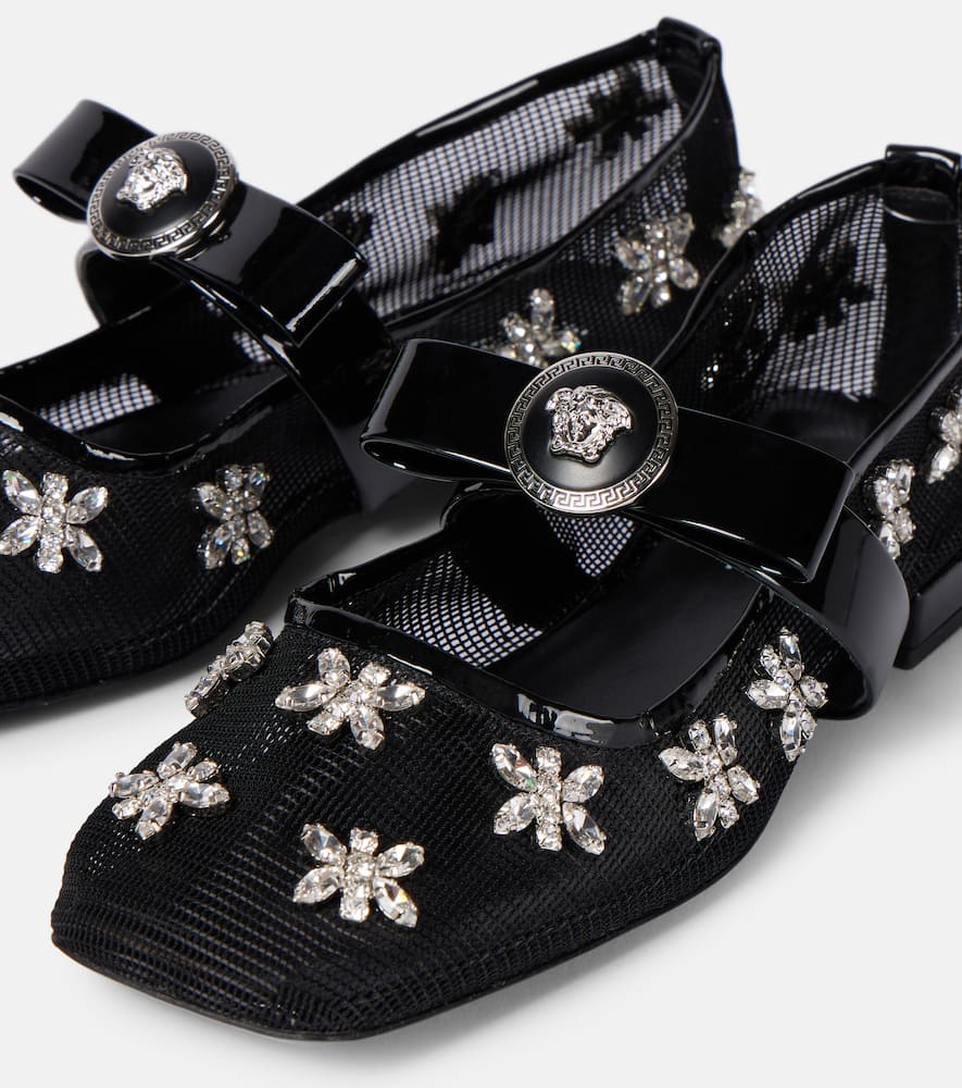 Versace Gianni Ribbon embellished ballet flats