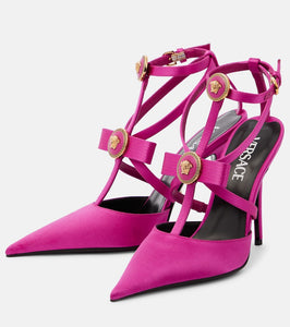 Versace Gianni bow-detail satin pumps