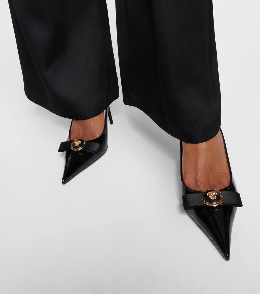 Versace Gianni patent leather slingback pumps
