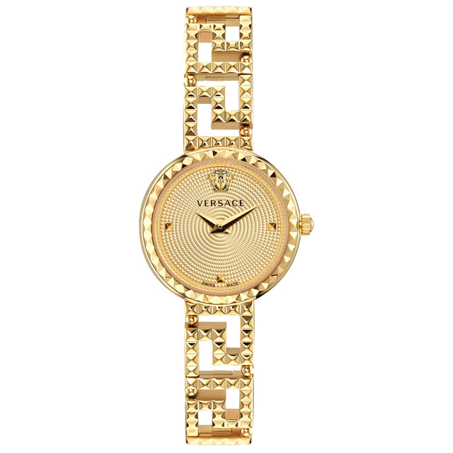 Versace Greca Goddess Gold-Tone Dial and Ion-Plated Yellow Gold Bracelet Watch 28mm - VE7A00323