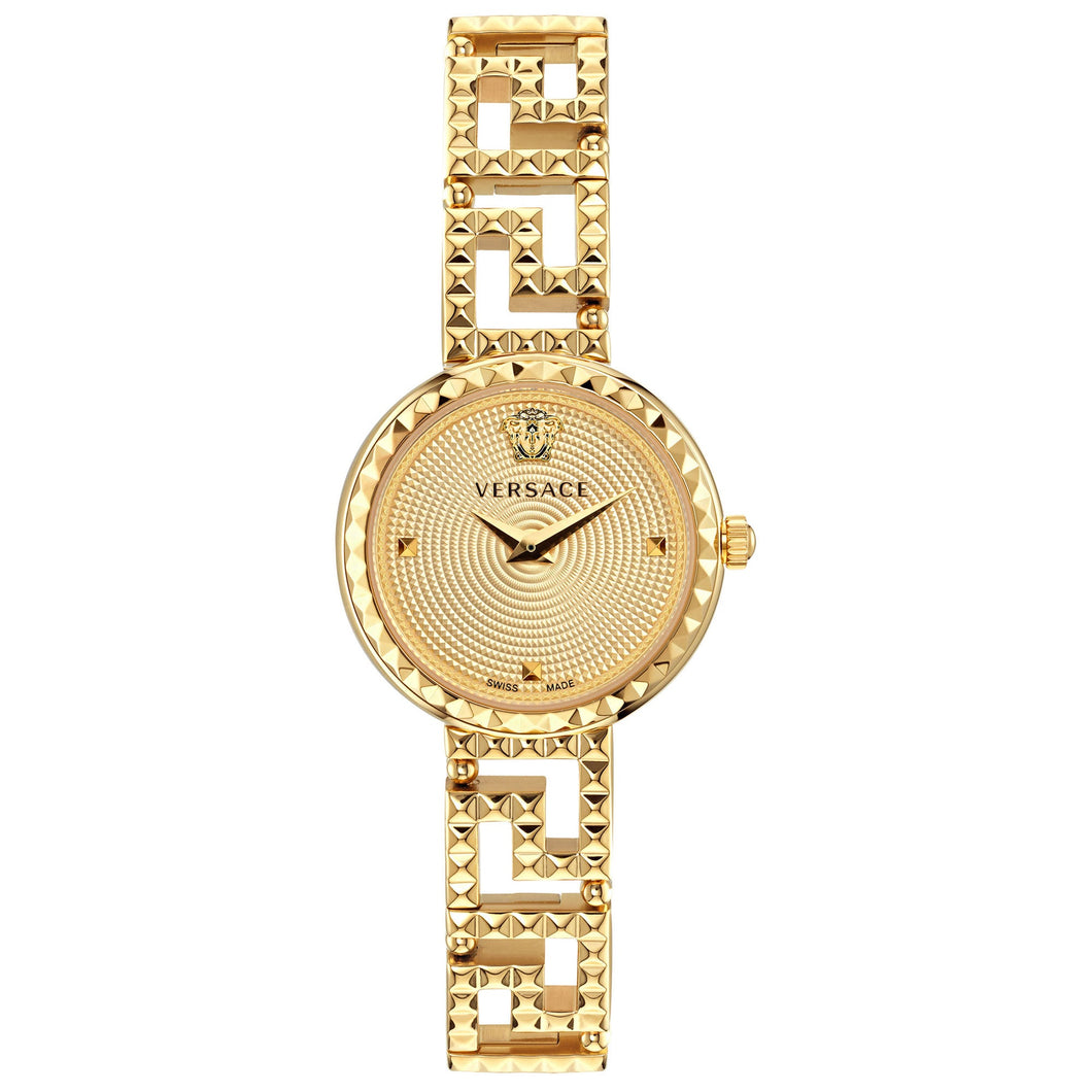 Versace Greca Goddess Gold-Tone Dial and Ion-Plated Yellow Gold Bracelet Watch 28mm - VE7A00323