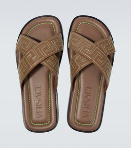Versace Greca leather sandals