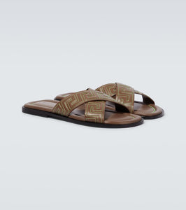 Versace Greca leather sandals