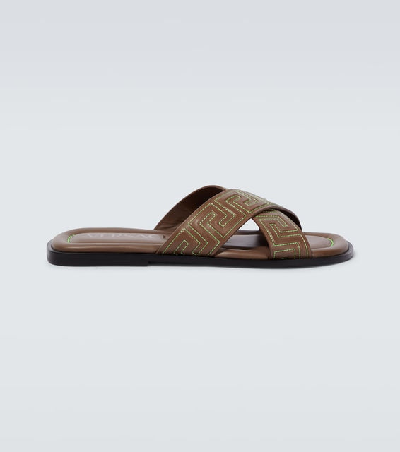 Versace Greca leather sandals