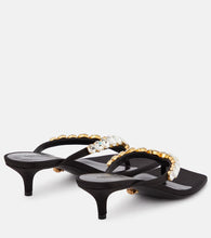 Versace High Summer embellished satin thong sandals