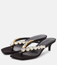 Versace High Summer embellished satin thong sandals