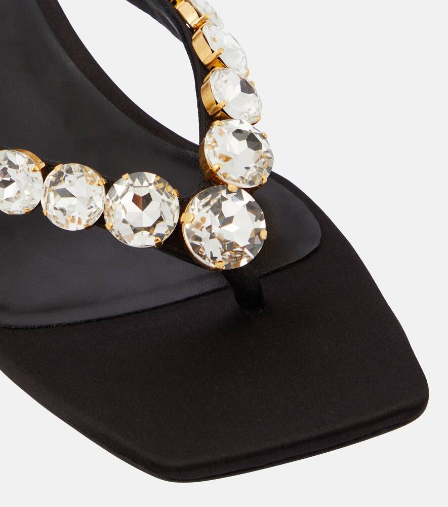 Versace High Summer embellished satin thong sandals