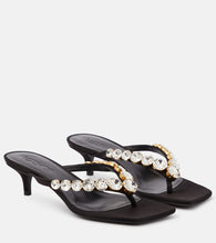Versace High Summer embellished satin thong sandals