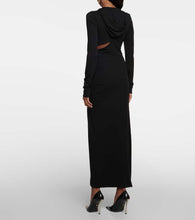 Versace Hooded cutout jersey maxi dress
