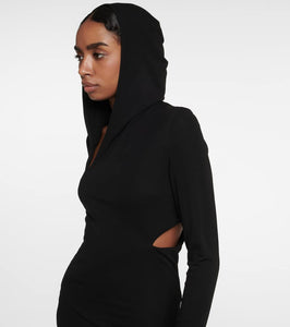 Versace Hooded cutout jersey maxi dress