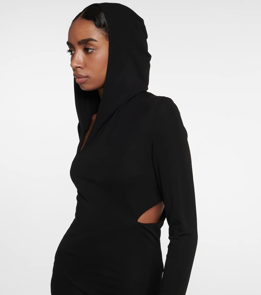Versace Hooded cutout jersey maxi dress