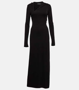 Versace Hooded cutout jersey maxi dress