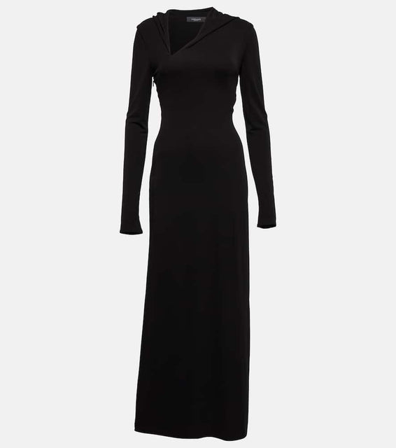 Versace Hooded cutout jersey maxi dress