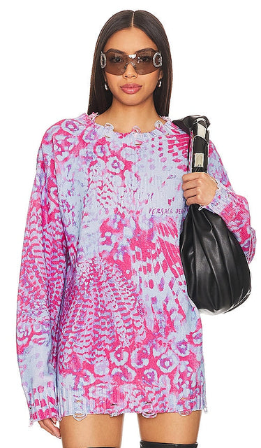 Versace Jeans Couture Sweater in Blue - Pull Versace Jeans Couture en bleu - Versace Jeans Couture 蓝色毛衣 - Versace Jeans Couture Pullover in Blau - Versace Jeans Couture 스웨터블루 색상 - Maglione Versace Jeans Couture in blu