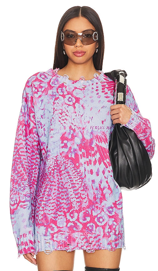 Versace Jeans Couture Sweater in Blue - Pull Versace Jeans Couture en bleu - Versace Jeans Couture 蓝色毛衣 - Versace Jeans Couture Pullover in Blau - Versace Jeans Couture 스웨터블루 색상 - Maglione Versace Jeans Couture in blu