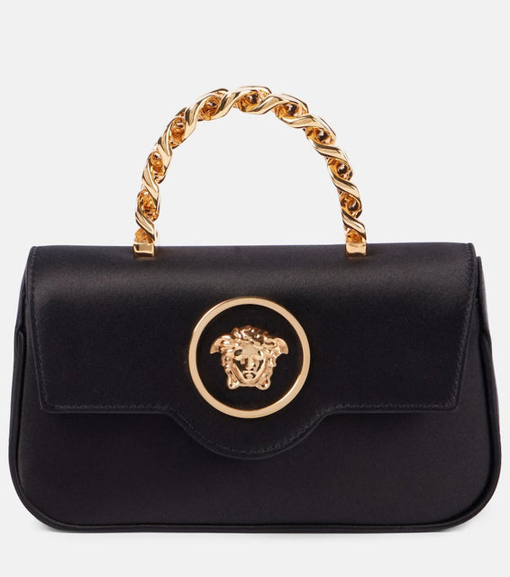 Versace La Medusa Mini satin tote bag. Shop Versace Top-Handle Bags for women now.