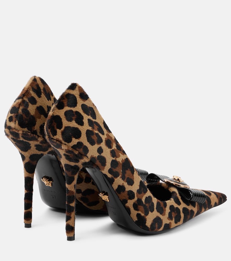 Versace La Medusa animal-print calf hair pumps