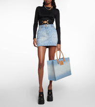 Versace Large logo denim tote bag