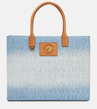 Versace Large logo denim tote bag