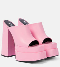 Versace Leather peep-toe platform sandals