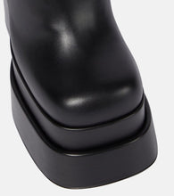 Versace Leather platform knee-high boots