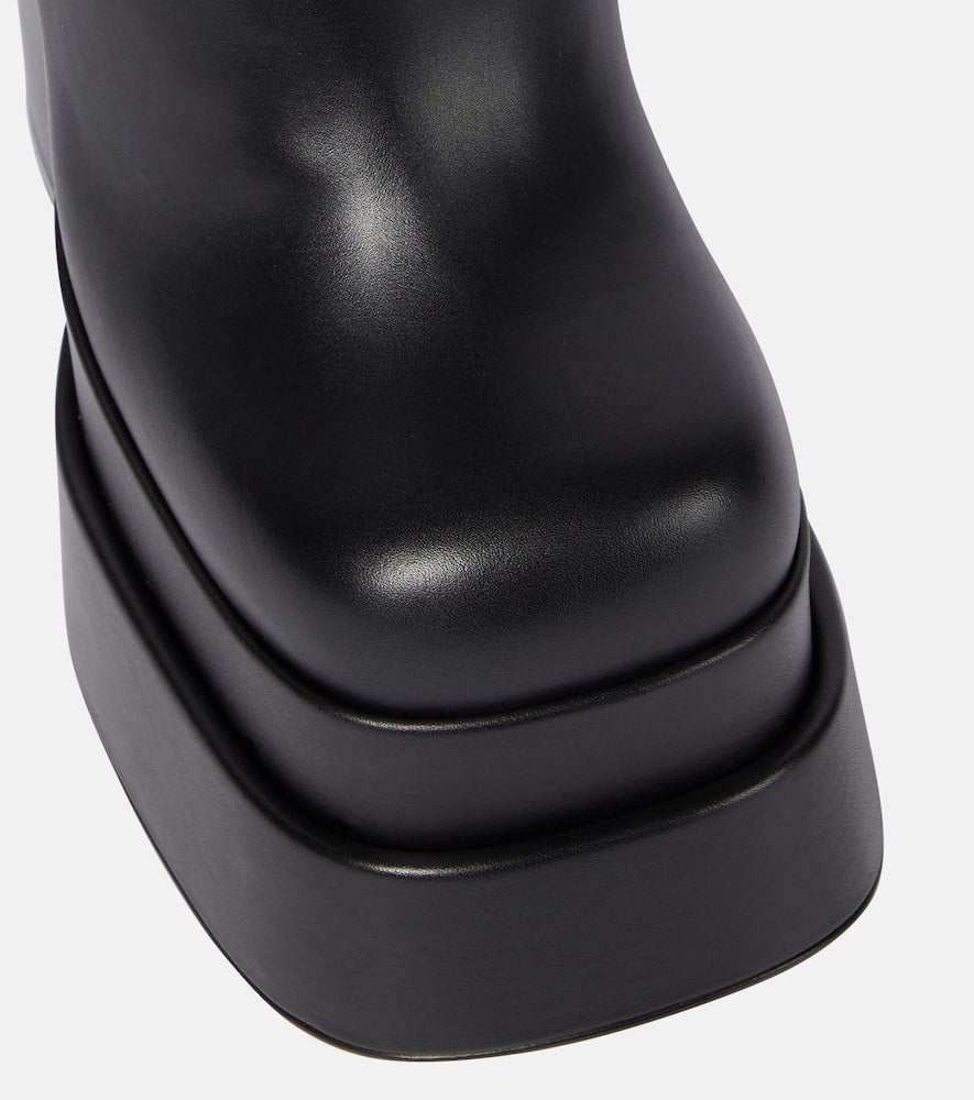 Versace Leather platform knee-high boots