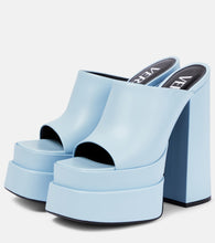 Versace Leather platform mules