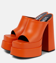 Versace Leather platform mules