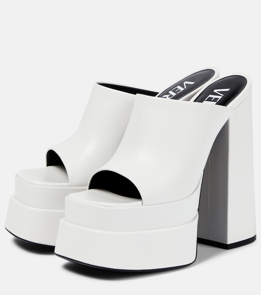 Versace Leather platform mules