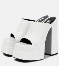 Versace Leather platform mules