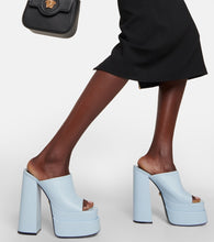 Versace Leather platform mules