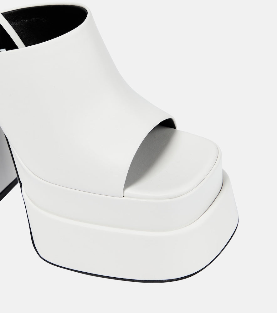 Versace Leather platform mules