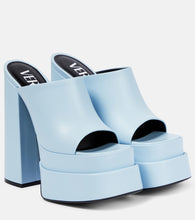 Versace Leather platform mules - 范思哲皮革厚底穆勒鞋