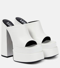 Versace Leather platform mules - 范思哲皮革厚底穆勒鞋