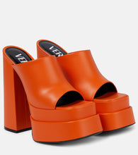 Versace Leather platform mules - 范思哲皮革厚底穆勒鞋
