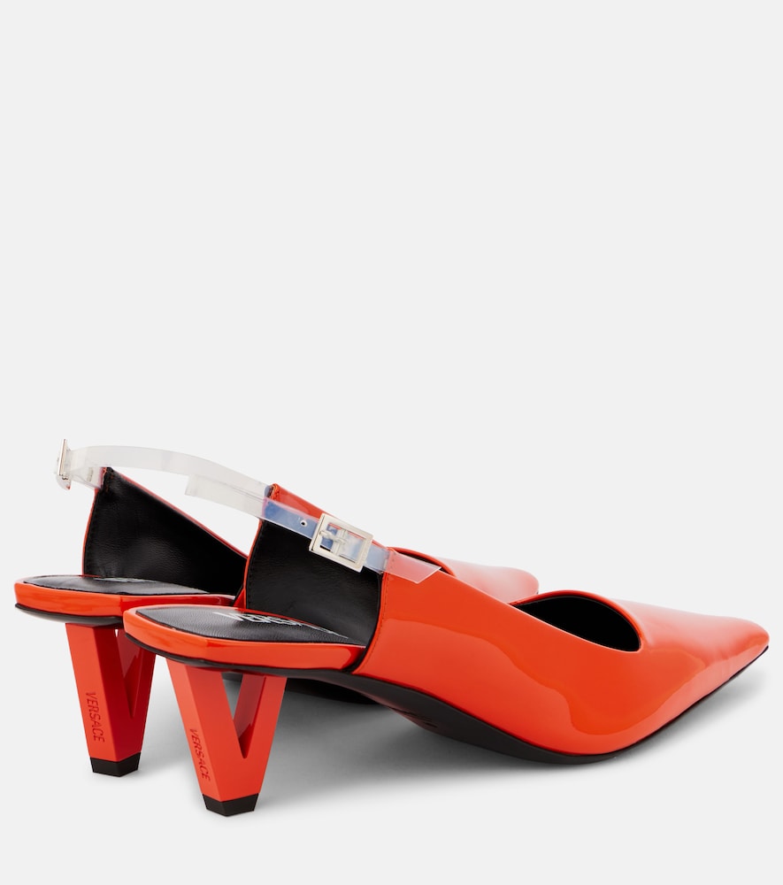 Versace Leather slingback pumps